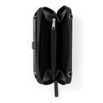 Sakroots Smartphone Wallet - EcoTwill - Black Floral Embossed