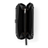 Sakroots Smartphone Wallet - EcoTwill - Black Floral Embossed