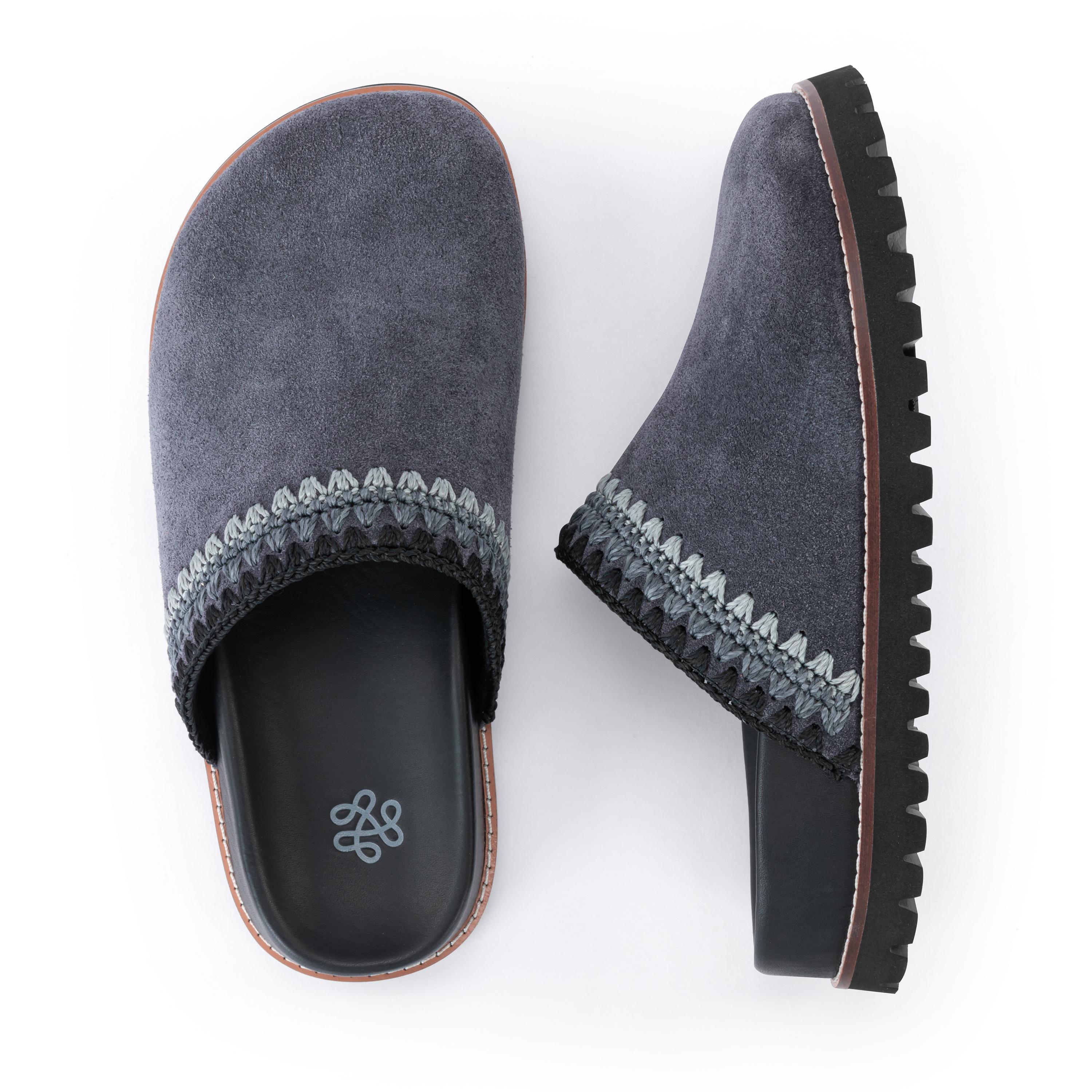 The Sak Bolinas Lug Sole Clog - Leather - Storm Grey Suede Seminyak