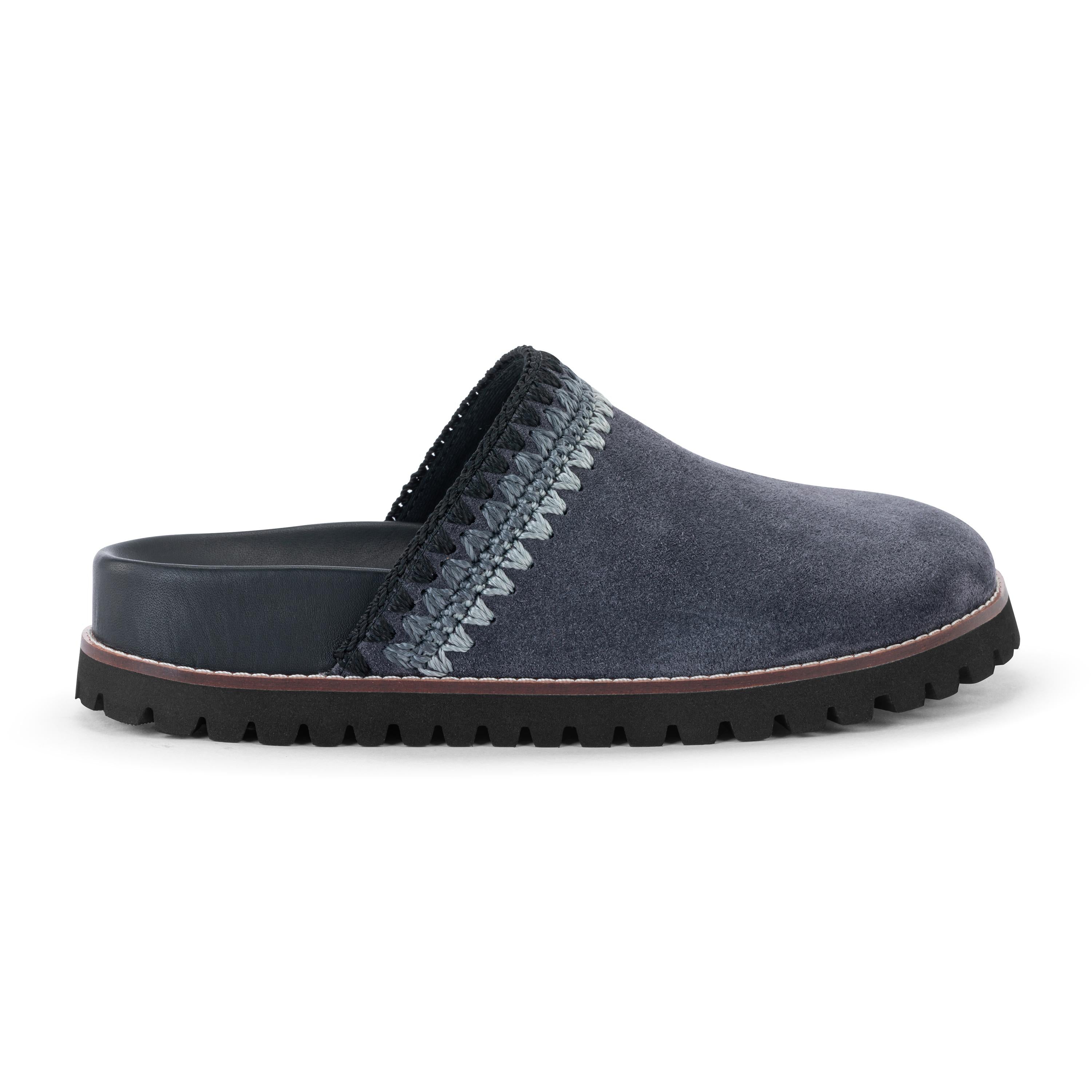 The Sak Bolinas Lug Sole Clog - Leather - Storm Grey Suede Seminyak