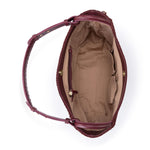 The Sak Los Feliz Medium Tote - Leather - Black Cherry Suede Woven