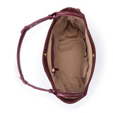 The Sak Los Feliz Medium Tote - Leather - Black Cherry Suede Woven