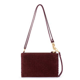 The Sak Vita Convertible Wristlet - Leather - Black Cherry Suede Woven