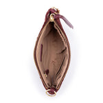 The Sak Vita Convertible Wristlet - Leather - Black Cherry Suede Woven