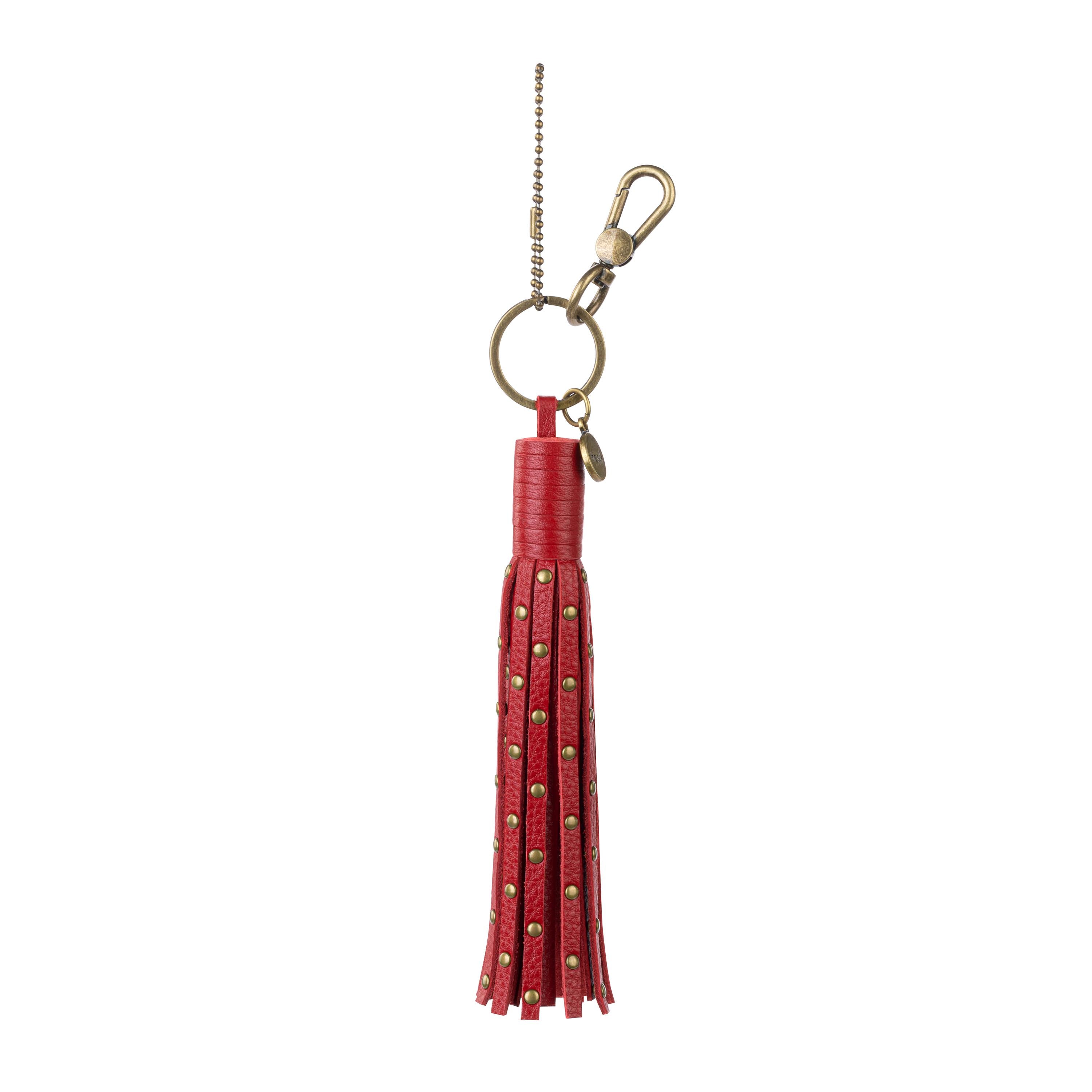 The Sak Birch Tassel Dangle - Leather - Scarlet Stud