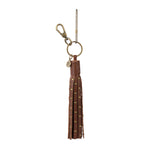 The Sak Birch Tassel Dangle - Leather - Whiskey Gold Stud