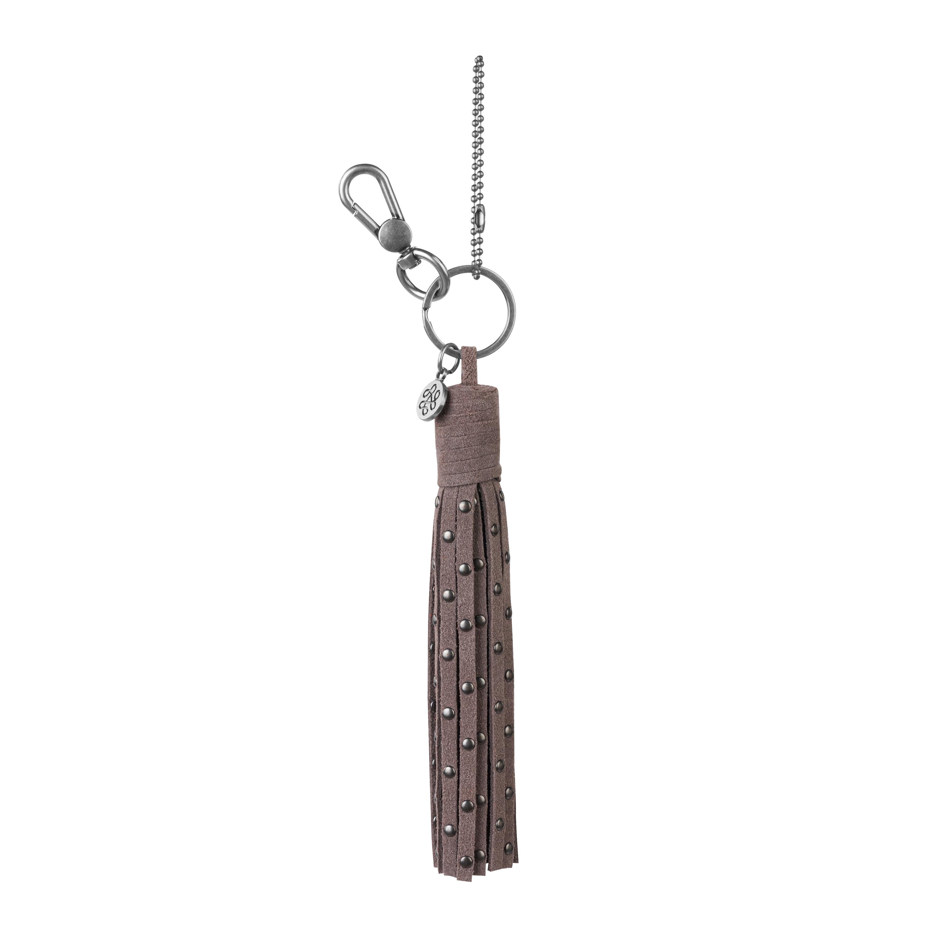 The Sak Birch Tassel Dangle - Leather - Mushroom Suede Stud