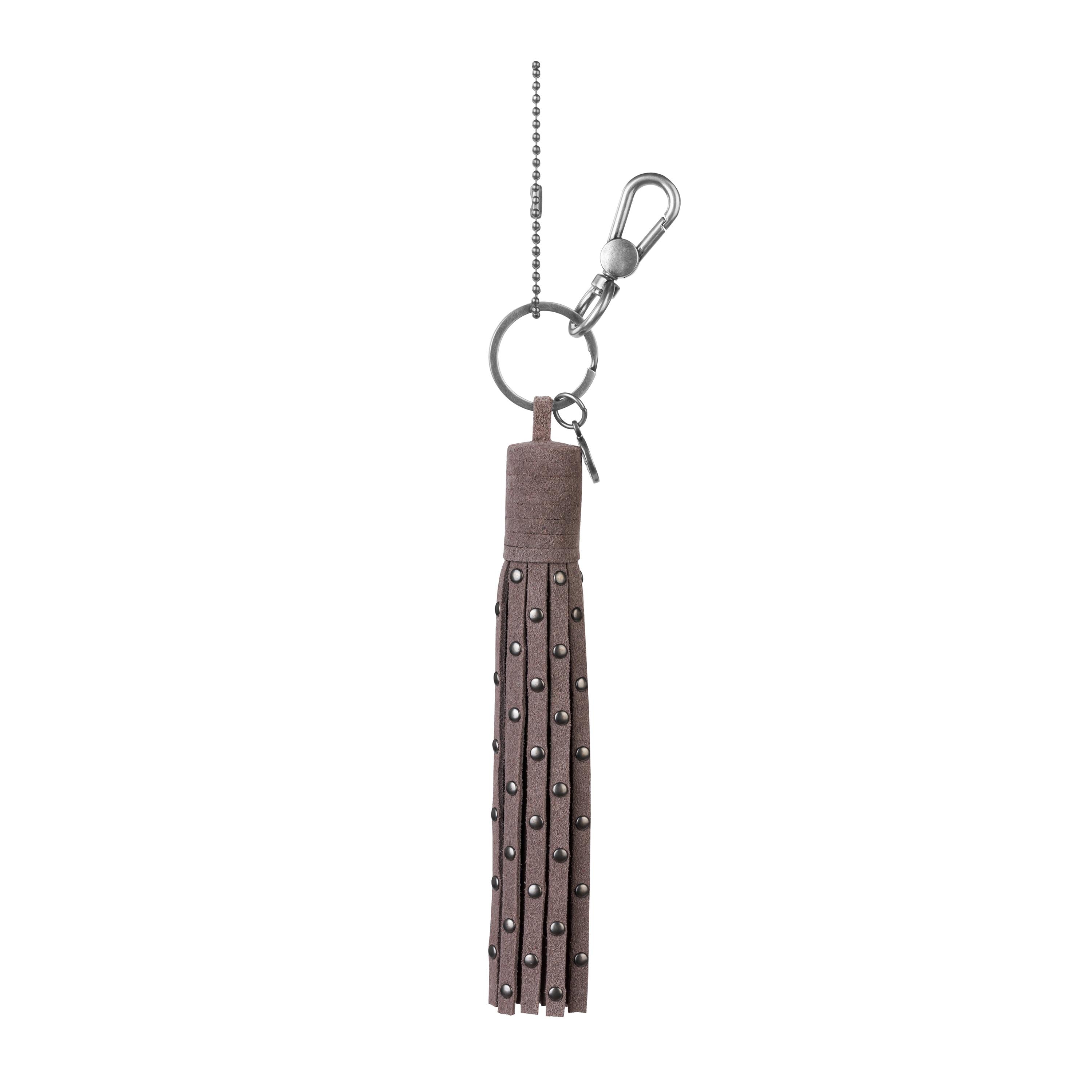 The Sak Birch Tassel Dangle - Leather - Mushroom Suede Stud