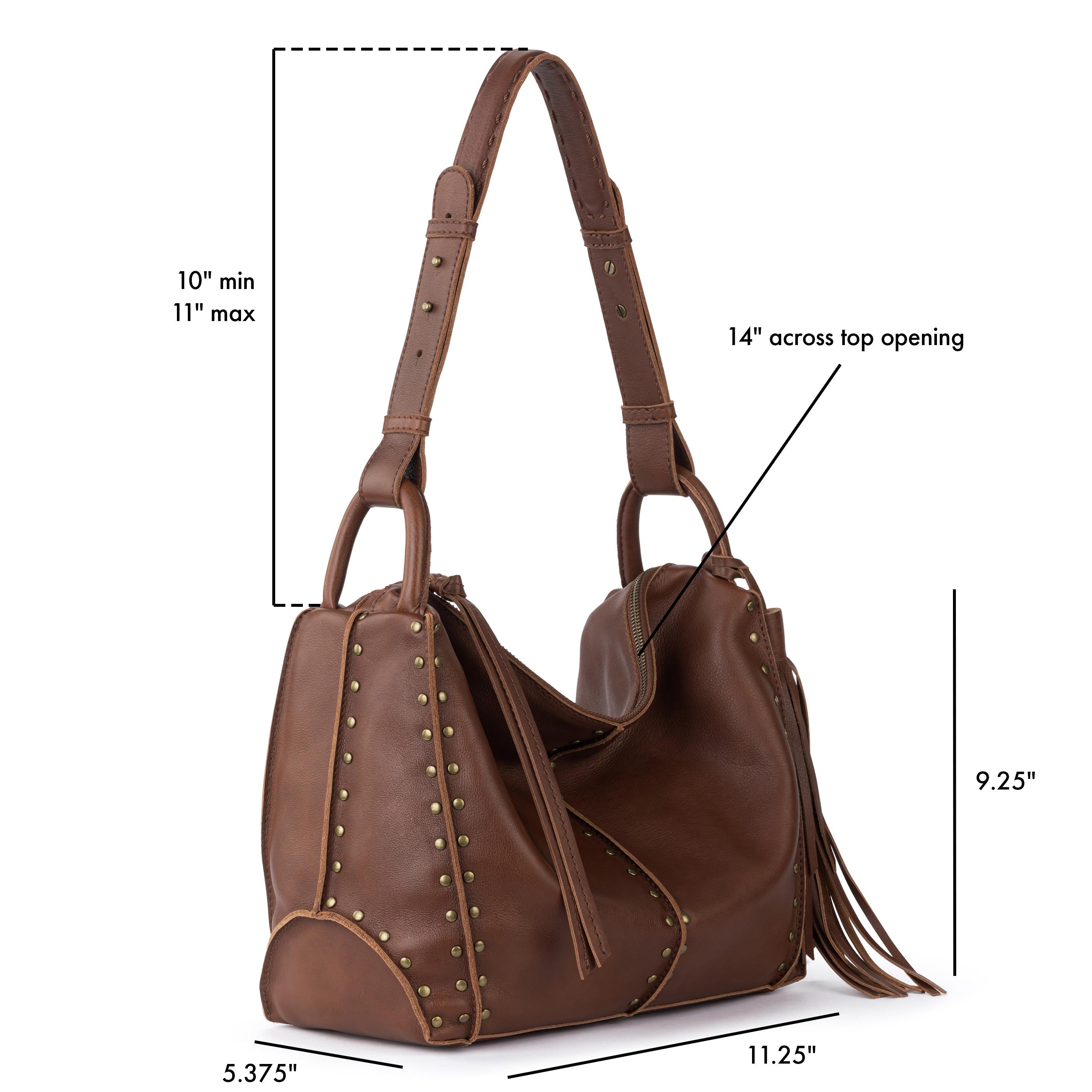 The Sak Los Feliz Hobo - Leather - Whiskey Gold Stud