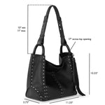 The Sak Los Feliz Medium Tote - Leather - Black Silver Stud
