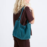 The Sak Los Feliz Medium Tote - Leather - Deep Teal Suede