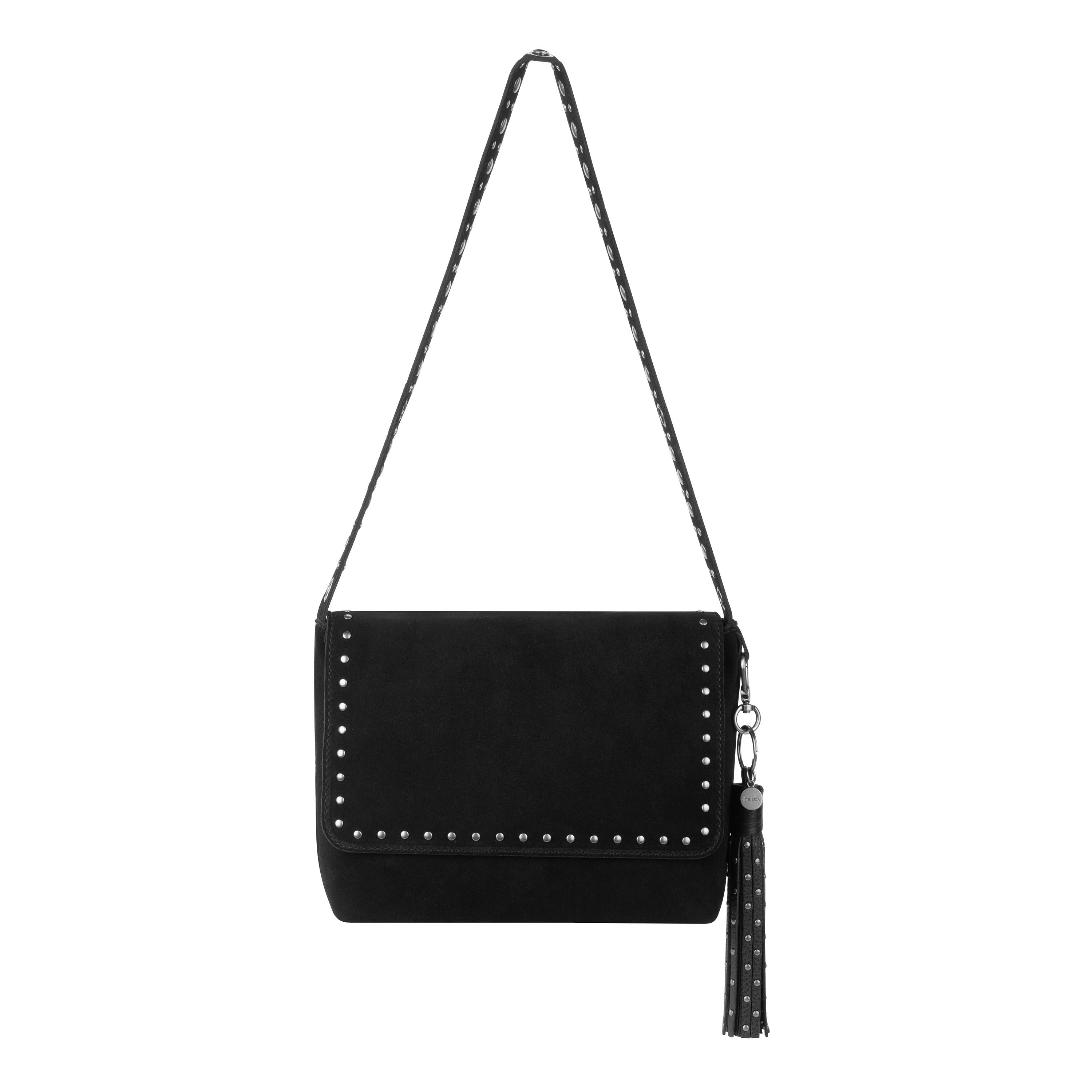 The Sak Marlow Flap Shoulder - Leather - Black Suede Belt
