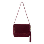 The Sak Marlow Flap Shoulder - Leather - Black Cherry Suede Belt