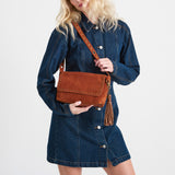 The Sak Marlow Flap Shoulder - Leather - Persimmon Suede Belt