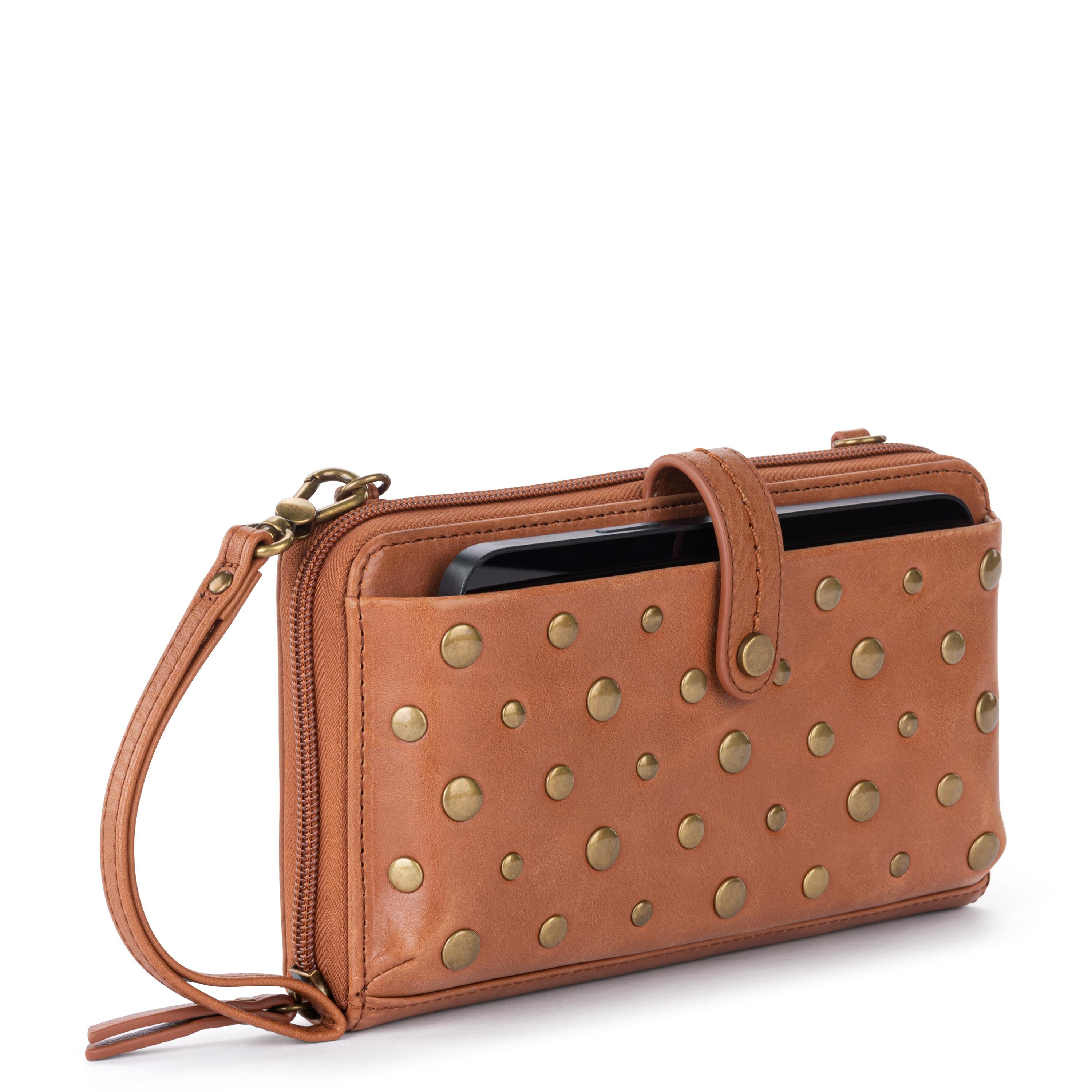 The Sak Iris Smartphone Wallet - Leather - Tobacco Gold Stud