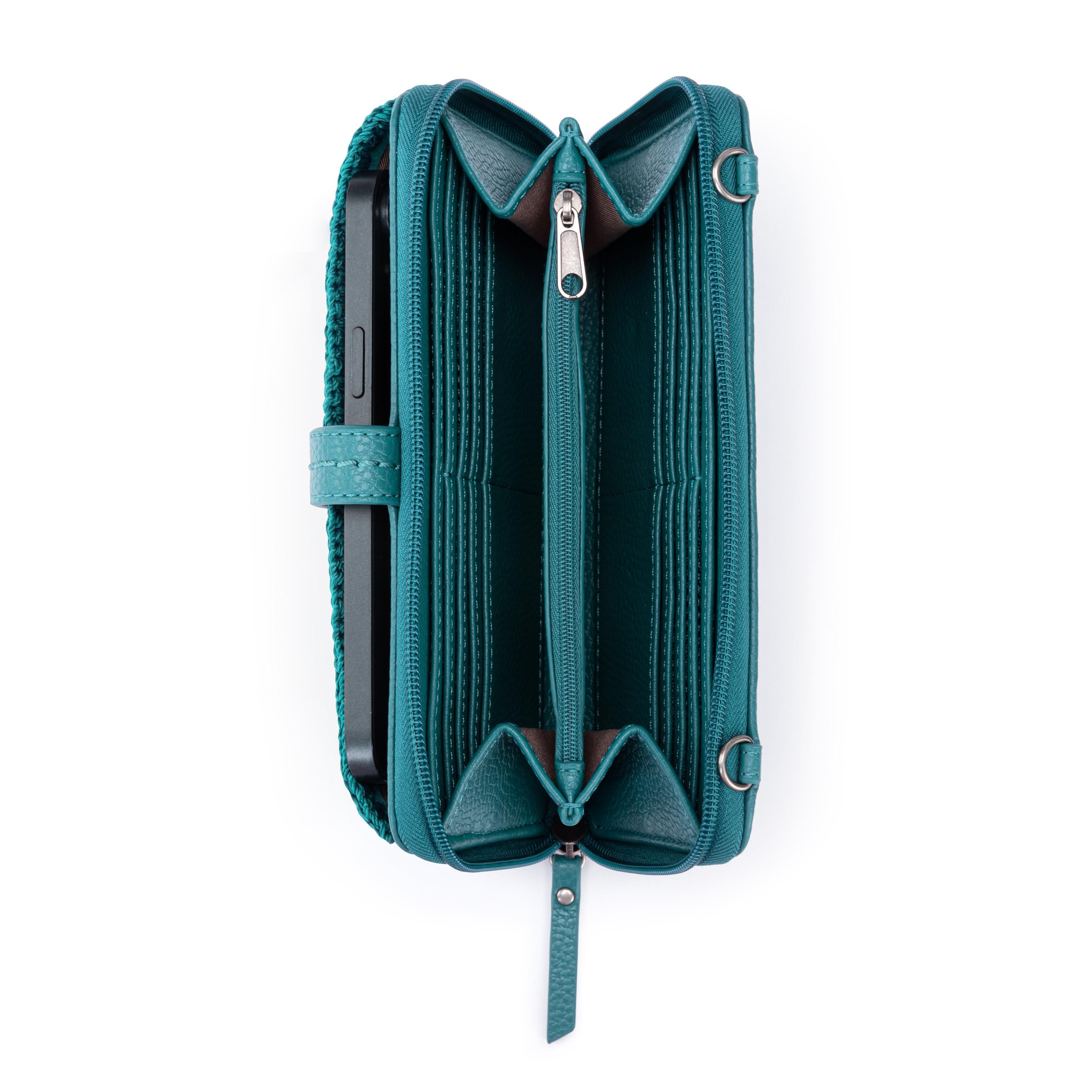 The Sak Iris Smartphone Wallet - Leather - Deep Teal Suede