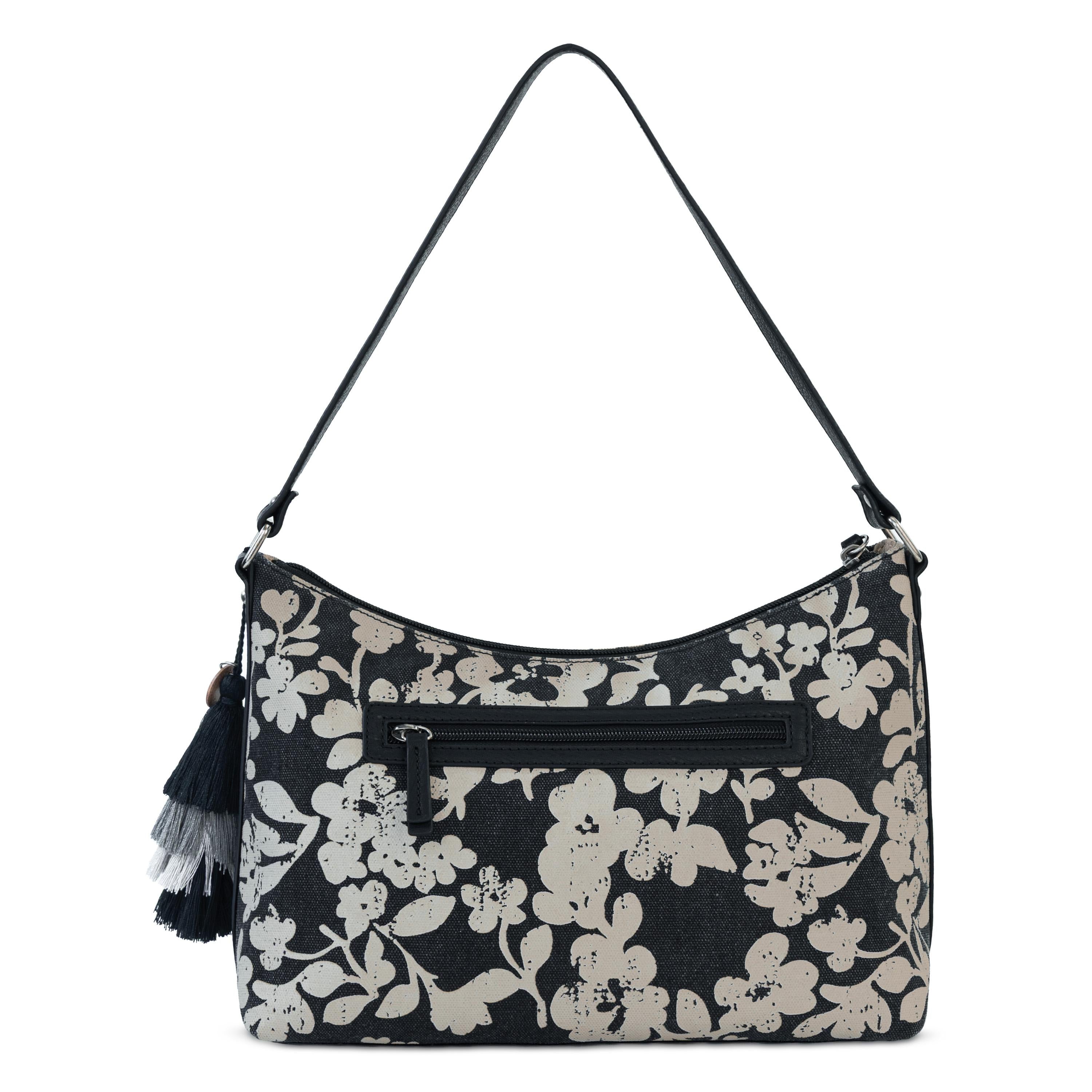 Sakroots Banyan Hobo - Canvas - Black and White Shadow Floral