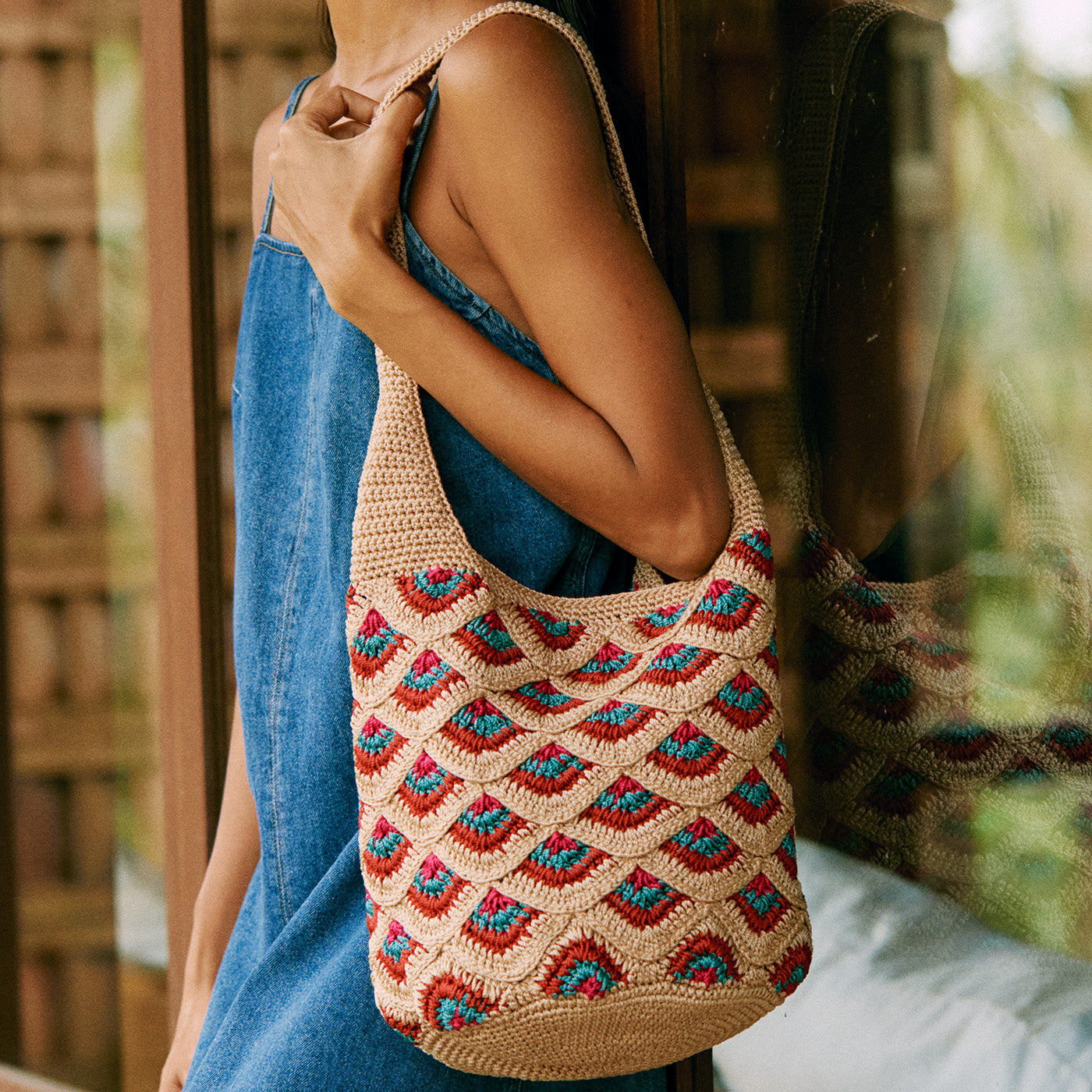 おさる　y.a.r.n. original shoulder bag Melrose Shoulder Bag in Maritime Espadrille Leather – The Sak