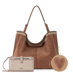 The Sak Los Feliz Large Tote Pouch 3 Piece Set - Leather - Tobacco Suede