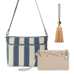 The Sak Melrose Crossbody 3 Piece Set - Hand Crochet - Maritime Stripe