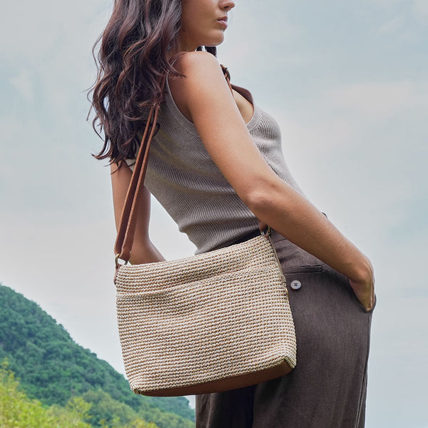Melrose Crossbody Bag in Bamboo Static Crochet – The Sak