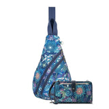 Sakroots Sling Backpack and Smartphone Crossbody Royal Blue Seascape Gift Set - |Royal Blue Seascape|