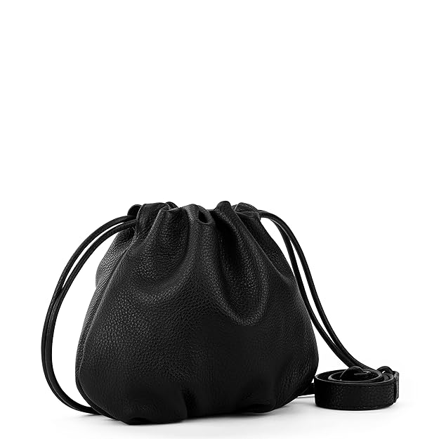 The Sak Lorelie Drawstring Crossbody - Leather - Black