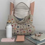 The Sak Los Feliz Large Tote - Hand Crochet - Natural Multi Flowers