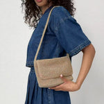 The Sak Marlow Flap Shoulder Bag - Hand Crochet - Bamboo Static