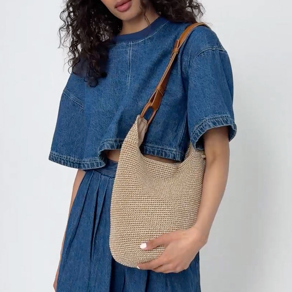 Los Feliz 120 Hobo Bag in Bamboo Static Crochet – The Sak