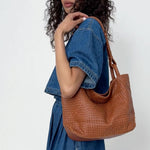 The Sak Los Feliz Medium Tote - Leather - Cognac Woven