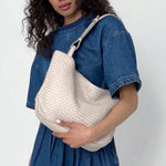 The Sak Los Feliz Medium Tote - Leather - Stone Woven