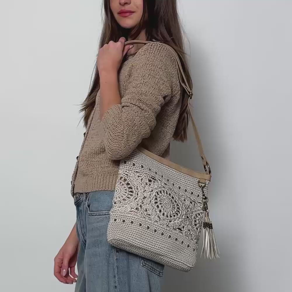 The Sak Lucia Crossbody - Hand Crochet - Natural Medallion