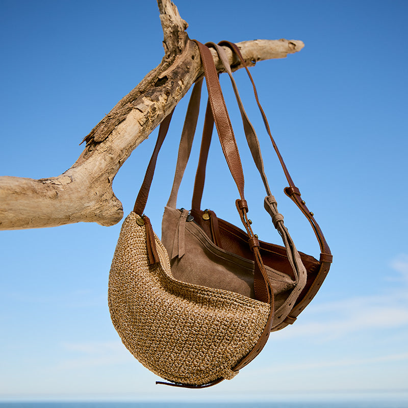 Melrose Crossbody Bag in Bamboo Medallion Crochet – The Sak