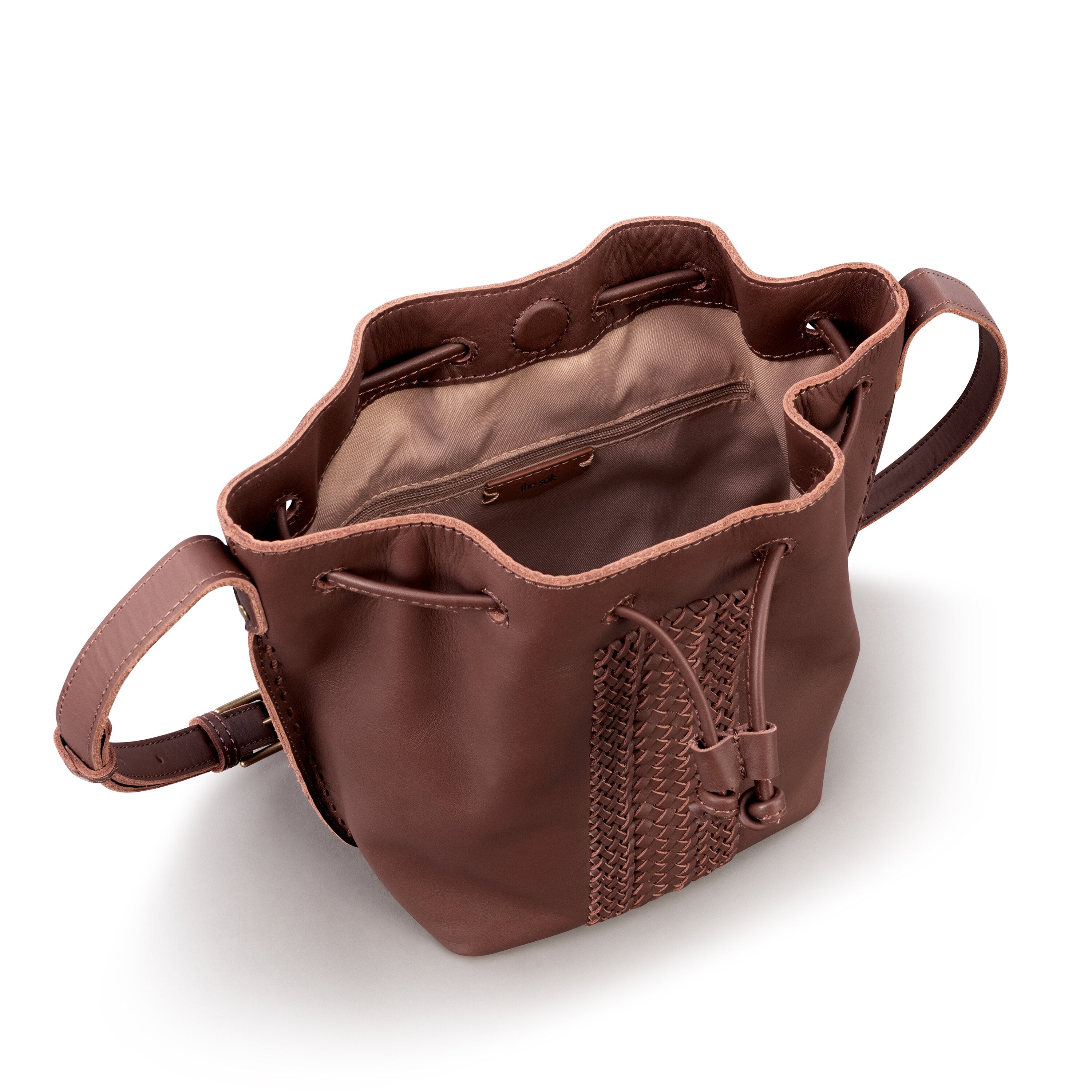 Ivy Drawstring Bucket  Adjustable Leather Bucket Bag – The Sak